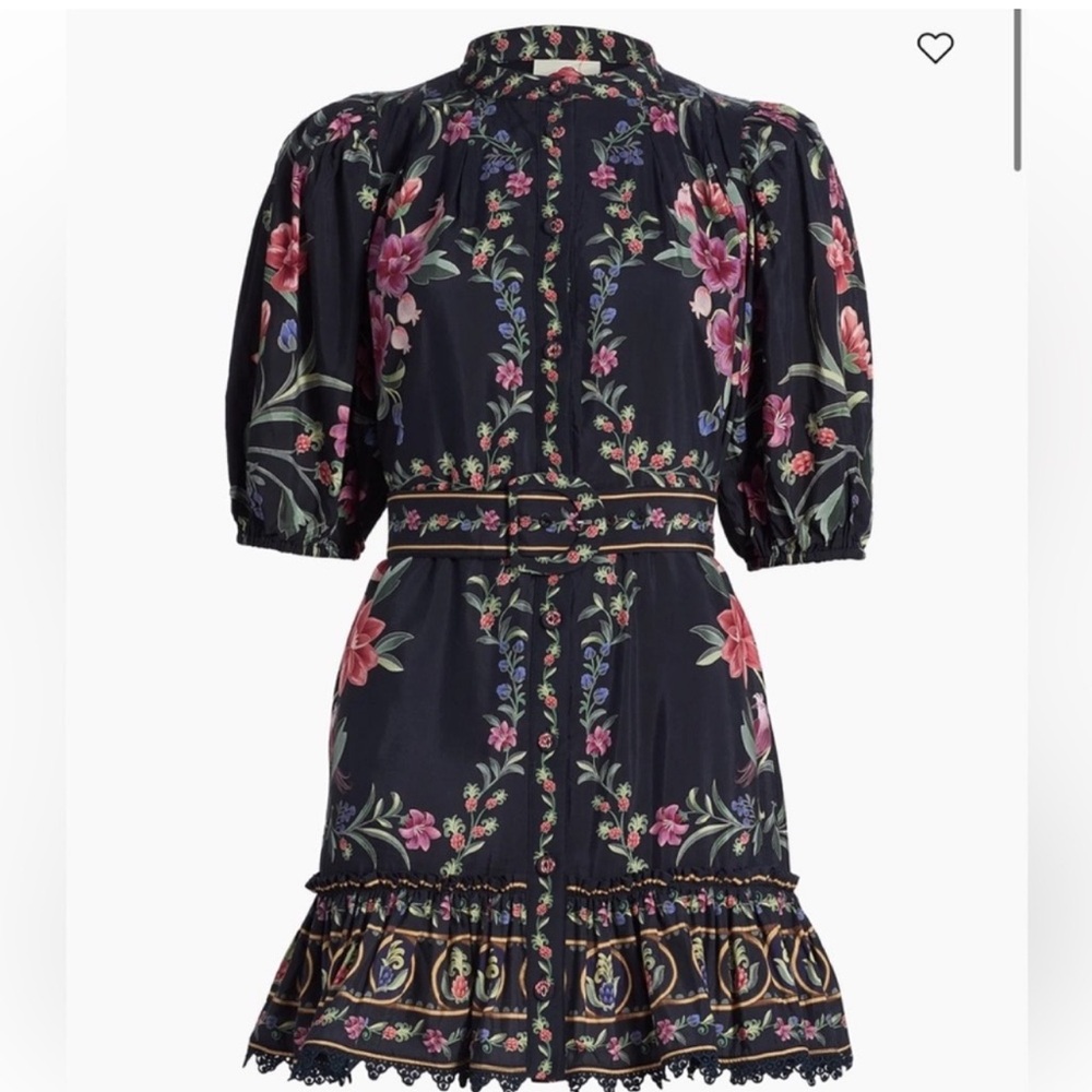 ✨NEW✨FARM rio Belle Garden Floral Print Mini Dress Size Small Black